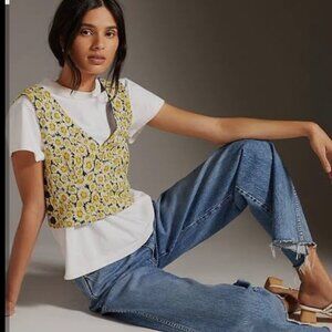 NWT Anthropologie Maeve Button-Side Top